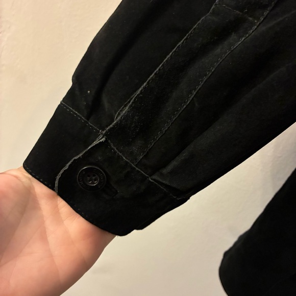 Vintage 90’s Claiborne Suede Jacket Leather Zip Barn Coat Chore Jacket Black XL - Picture 6 of 10